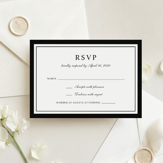 Klassiek Elege Ante Bruiloft RSVP Kaart