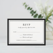 Klassiek Elege Ante Bruiloft RSVP Kaart (Staand voorkant)