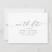 Klassiek Elege Schrift Save the Date Kaart (Voorkant)