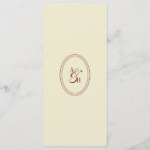 Klassiek Elegeant Ivoor Schrift Monogram Huwelijk Menu (Achterkant)