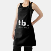 Klassiek Elegeant Minimaal Zwart & Wit Monogram Schort (Insitu)