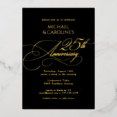 Klassiek Elegeant Schrift 25e Trouwdag Folie Uitnodiging (Voorkant)