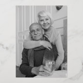 Klassiek Elegeant Schrift 60ste Huwelijksverjaarda Folie Uitnodiging (Achterkant)