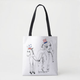 Klassiek elfant en Donkey-Tas Tote Bag