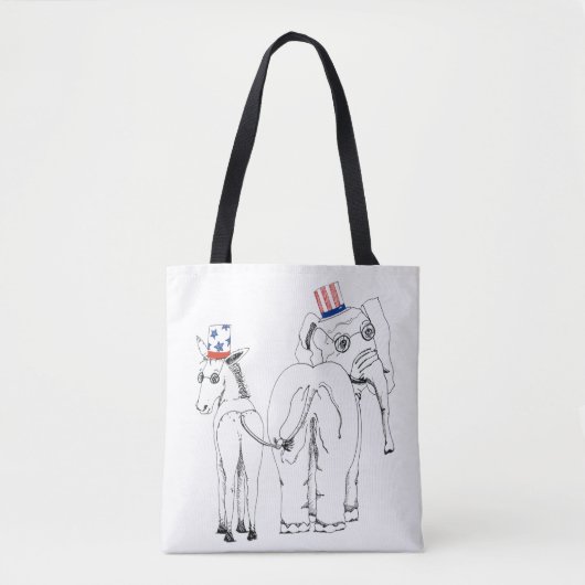 Klassiek elfant en Donkey-Tas Tote Bag (Voorkant)