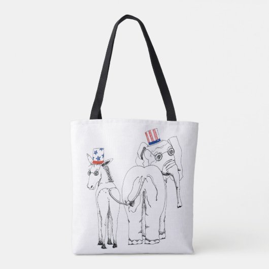 Klassiek elfant en Donkey-Tas Tote Bag (Achterkant)