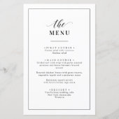 Klassiek Ellegant Zwart en Wit Trouwmenu (Voorkant)