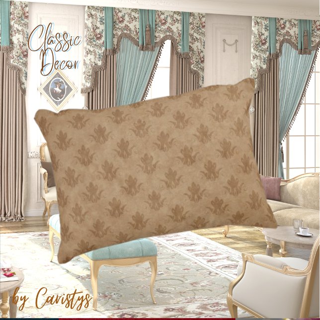 Klassiek  Emblem Brown Taupe Linen Accent Kussen (Creator heeft geüpload)