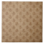Klassiek  Emblem Brown Taupe Linen Tegeltje (Voorkant)