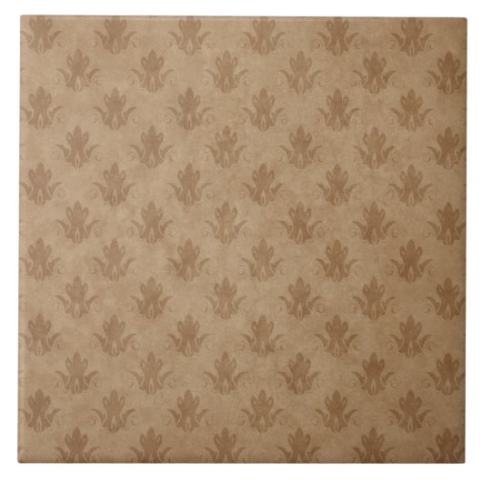 Klassiek  Emblem Brown Taupe Linen Tegeltje (Voorkant)