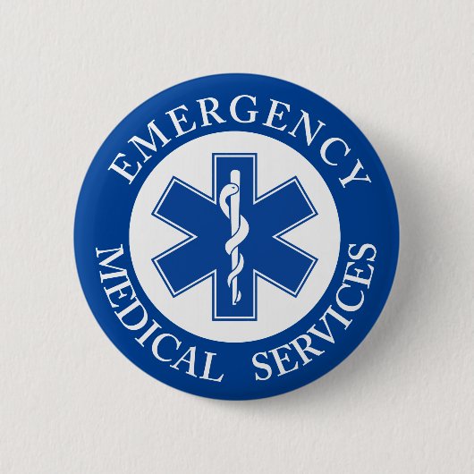 Klassiek EMT EMS Paramedic-symbool Ronde Button 5,7 Cm (Voorkant)
