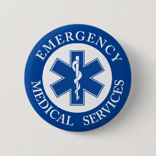 Klassiek EMT EMS Paramedic-symbool Ronde Button 5,7 Cm