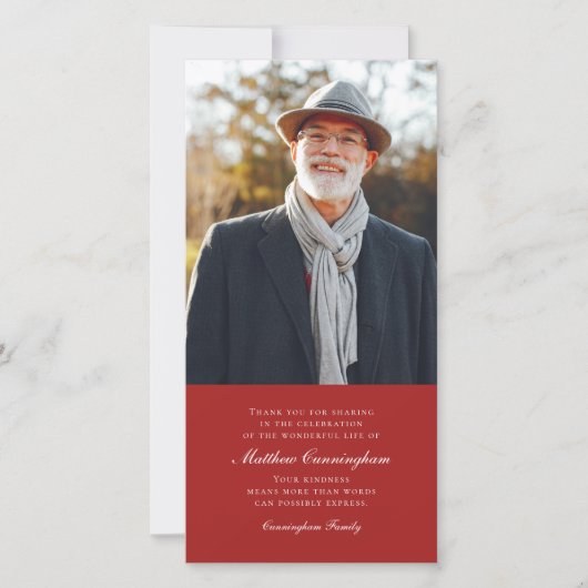 Klassiek en Eenvoudig Fotohuldebetoon Bedankkaart (Voorkant)