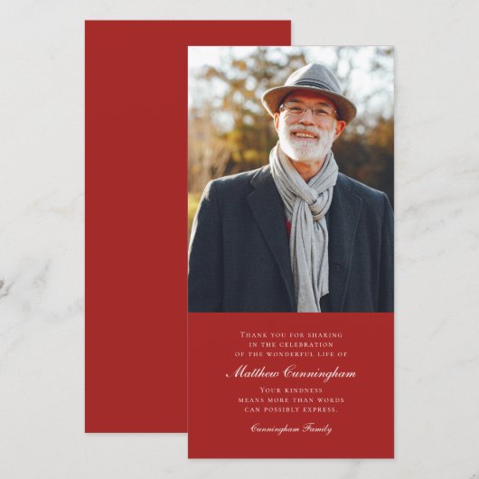 Klassiek en Eenvoudig Fotohuldebetoon Bedankkaart (Voorkant / Achterkant)