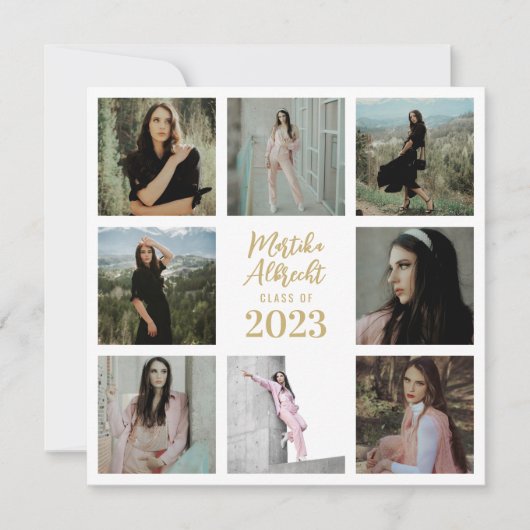 Klassiek en eenvoudig wit | Foto Afstuderen Kaart (Voorkant)