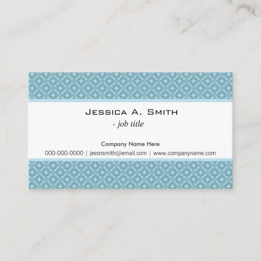 Klassiek en elegant blauw naadloos patroon visitekaartje (Voorkant)