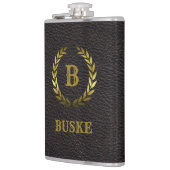 Klassiek en elegant goud op zwart-persoonlijk heupfles (Links)