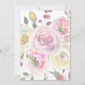 Klassiek en Elegant Script Muted Floral Wedding Kaart (Achterkant)