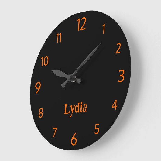 Klassiek en Elegant Zwart en Zonsondergang Oranje Grote Klok (Hoek)