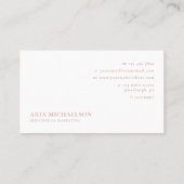 Klassiek en minimaal koraal en wit visitekaartje (Achterkant)