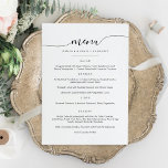 Klassiek en minimalistisch menu platte Kaart<br><div class="desc">Eenvoudig Klassiek & Elegant Bruiloft Menu Sign. Een elegant ontwerp in zwart-wit of elke achtergrondkleur die u kiest. Klik gewoon op de koppeling voor verdere aanpassing, die wordt weergegeven onder het tekstvak aan de rechterkant, en kies uw aangepaste kleurenachtergrond. Deze teken poster sjabloon maakt het snel en gemakkelijk om creëer...</div>