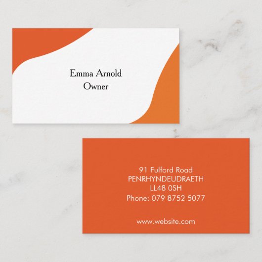 Klassiek en modern Sinaasappel Visitekaartje (Voorkant / Achterkant)