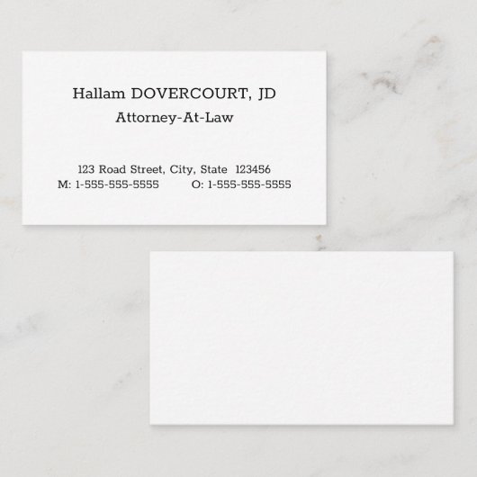 Klassiek, , en Nostalgisch Visitekaartje (Voorkant / Achterkant)