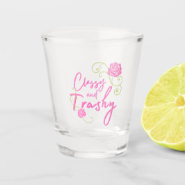 Klassiek en ordinair roze roos shot glas