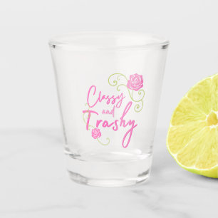 Klassiek en ordinair roze roos shot glas