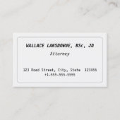 Klassiek, en oud Fashioned Visitekaartje (Voorkant)