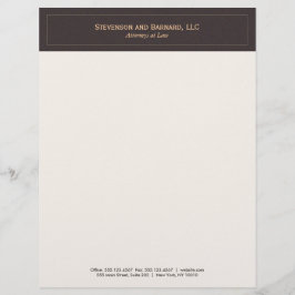 Klassiek en professioneel bruin gepersonaliseerd briefhoofd