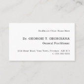 , Klassiek en Traditioneel Visitekaartje (Voorkant)