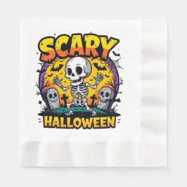 Klassiek eng Halloween skelet Servet