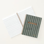 Klassiek erfgoed Sage gestreepte monogram Notitieboek (Binnen)