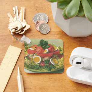 Klassiek eten, biologische gemengde groene mesclun sleutelhanger