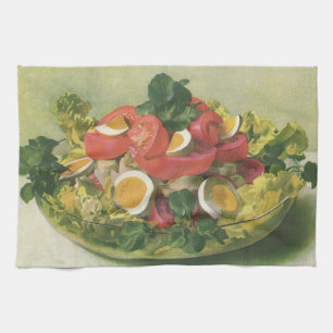 Klassiek eten, biologische gemengde groene mesclun theedoek