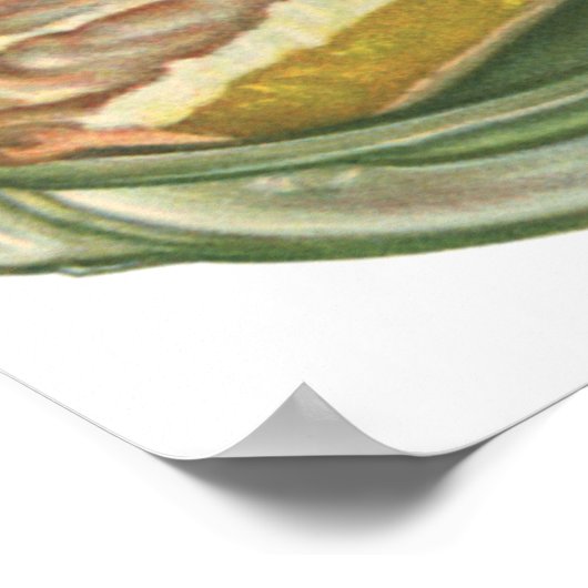 Klassiek eten, citroen meringue taart dessert poster (Hoek)