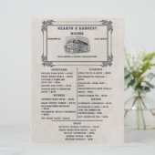 Klassiek Eten Ouderwetse Restaurant Menu (Staand voorkant)