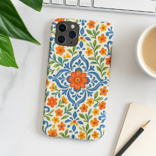 Klassiek Etnisch Mediterraan Bloemmotief Kunstpatr iPhone 16 Pro Max Hoesje