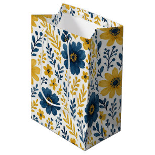 Klassiek Etnisch Mediterraan Bloemmotief Patroon Medium Cadeauzakje
