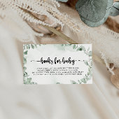 Klassiek Eucalyptus Baby shower Book Request Informatiekaartje