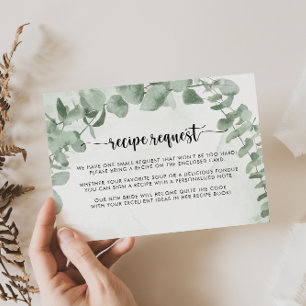 Klassiek Eucalyptus Bruiloftsrecept Verzoek   Informatiekaartje
