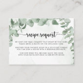 Klassiek Eucalyptus Bruiloftsrecept Verzoek   Informatiekaartje (Voorkant)