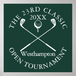 Klassiek evenement golftoernooi Emerald Green bord Poster