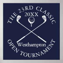 Klassiek evenement golftoernooi Navy Blue bord