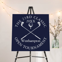 Klassiek evenement golftoernooi navyblauw bord