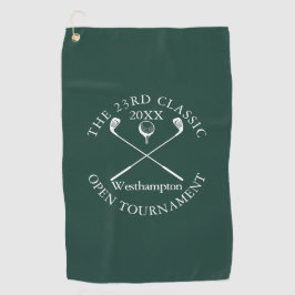Klassiek evenement golftoernooi smaragdgroen golfhanddoek