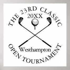 Klassiek evenementbord golftoernooi poster