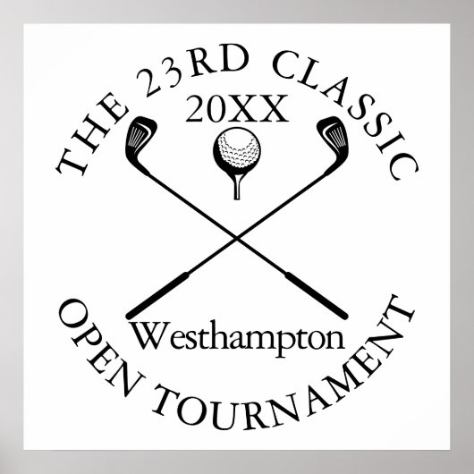 Klassiek evenementbord golftoernooi poster (Voorkant)