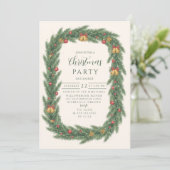 Klassiek Evergreen Bel Kerstmis Kaart (Staand voorkant)